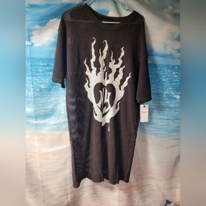 SPIRIT JERSEY NWT WOMEN'S BLACK MESH NEW YORK DRESS OR COVERUP SIZE‎ small